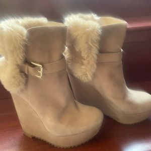 Nine west ankle boots with the fur